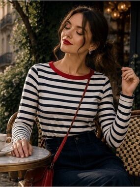 Américo & Rosa Striped Long Sleeve Top — NWT • Size Small